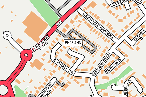 BH23 4NN map - OS OpenMap – Local (Ordnance Survey)