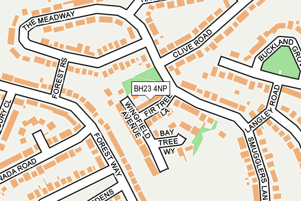 BH23 4NP map - OS OpenMap – Local (Ordnance Survey)