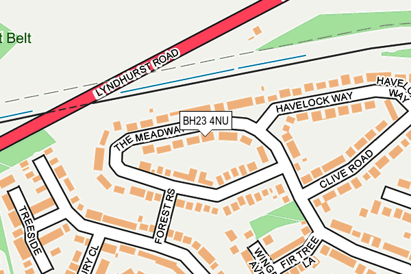 BH23 4NU map - OS OpenMap – Local (Ordnance Survey)