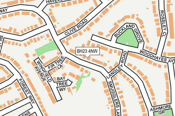 BH23 4NW map - OS OpenMap – Local (Ordnance Survey)