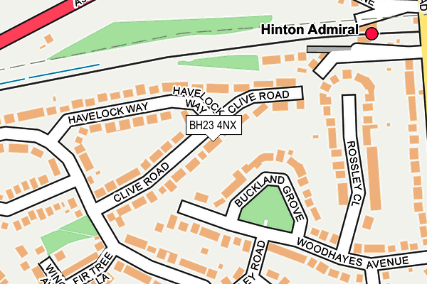BH23 4NX map - OS OpenMap – Local (Ordnance Survey)