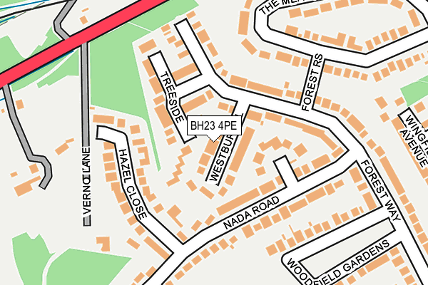 BH23 4PE map - OS OpenMap – Local (Ordnance Survey)