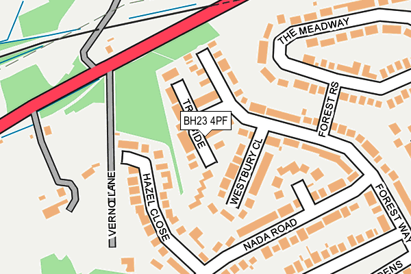 BH23 4PF map - OS OpenMap – Local (Ordnance Survey)