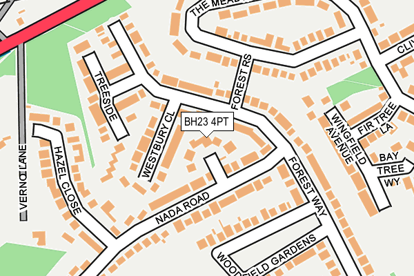 BH23 4PT map - OS OpenMap – Local (Ordnance Survey)