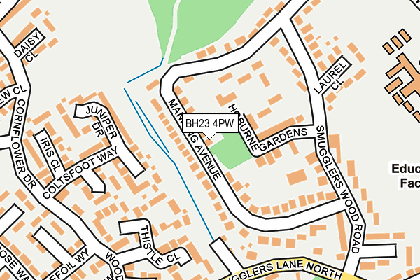 BH23 4PW map - OS OpenMap – Local (Ordnance Survey)