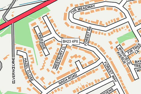BH23 4PX map - OS OpenMap – Local (Ordnance Survey)