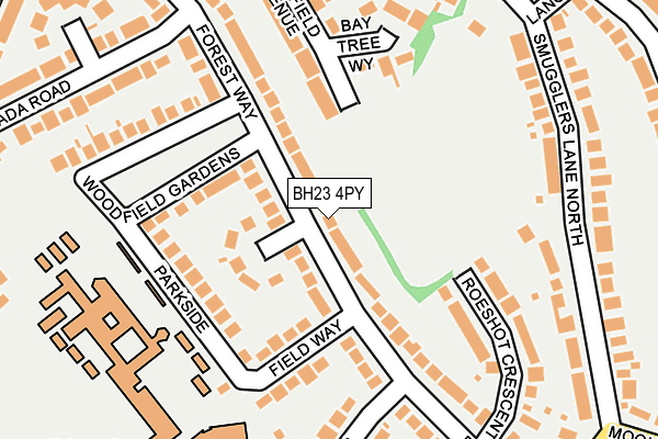 BH23 4PY map - OS OpenMap – Local (Ordnance Survey)