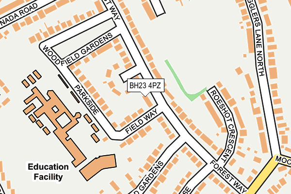 BH23 4PZ map - OS OpenMap – Local (Ordnance Survey)