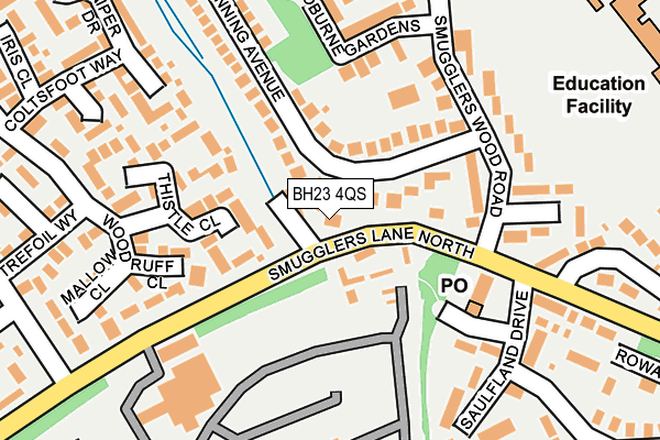 BH23 4QS map - OS OpenMap – Local (Ordnance Survey)