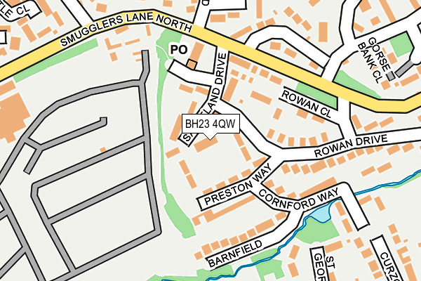 BH23 4QW map - OS OpenMap – Local (Ordnance Survey)
