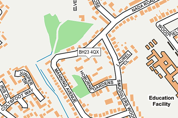 BH23 4QX map - OS OpenMap – Local (Ordnance Survey)