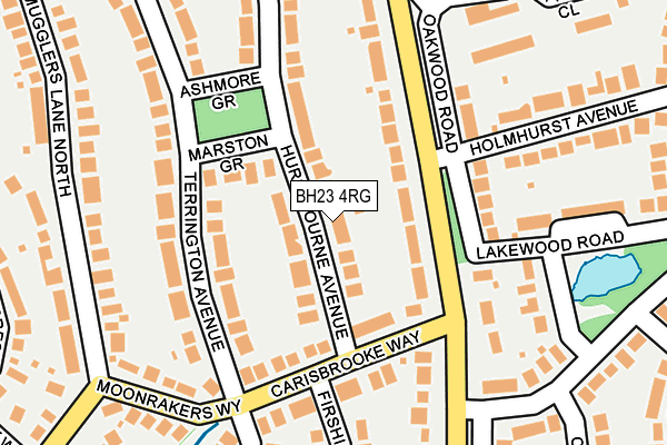 BH23 4RG map - OS OpenMap – Local (Ordnance Survey)