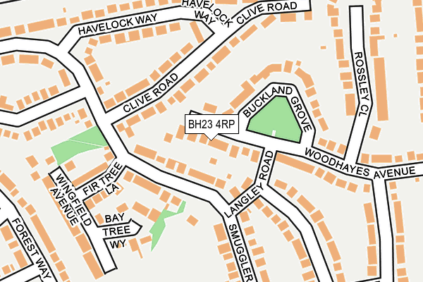 BH23 4RP map - OS OpenMap – Local (Ordnance Survey)