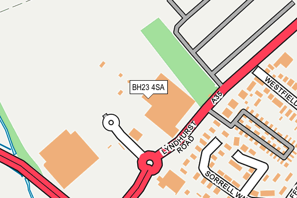 BH23 4SA map - OS OpenMap – Local (Ordnance Survey)