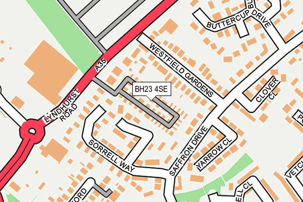 BH23 4SE map - OS OpenMap – Local (Ordnance Survey)