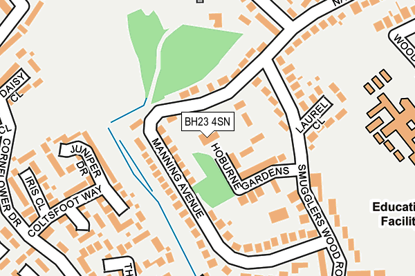 BH23 4SN map - OS OpenMap – Local (Ordnance Survey)