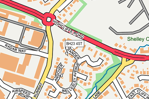 BH23 4ST map - OS OpenMap – Local (Ordnance Survey)