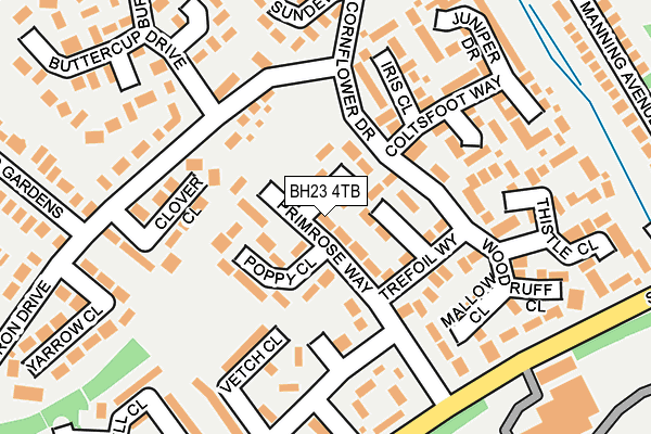 BH23 4TB map - OS OpenMap – Local (Ordnance Survey)