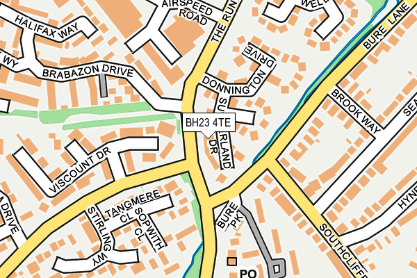 BH23 4TE map - OS OpenMap – Local (Ordnance Survey)