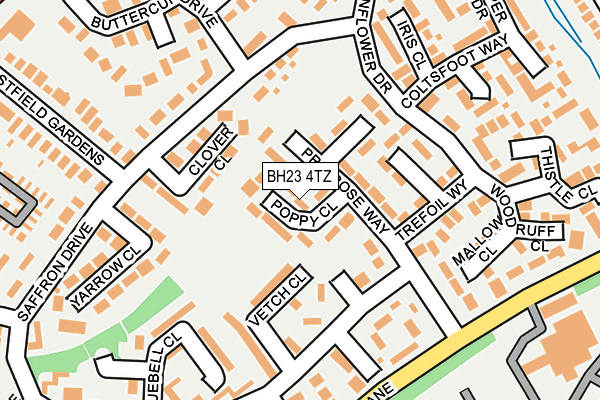 BH23 4TZ map - OS OpenMap – Local (Ordnance Survey)