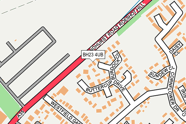 BH23 4UB map - OS OpenMap – Local (Ordnance Survey)