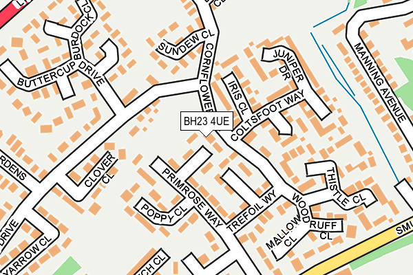 BH23 4UE map - OS OpenMap – Local (Ordnance Survey)