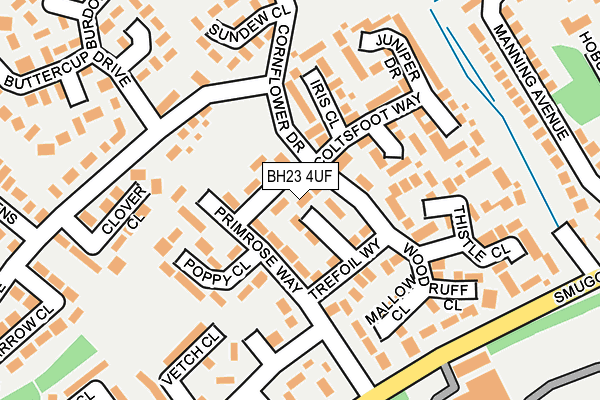 BH23 4UF map - OS OpenMap – Local (Ordnance Survey)