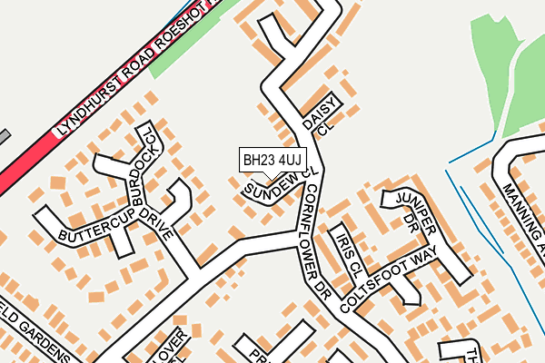 BH23 4UJ map - OS OpenMap – Local (Ordnance Survey)