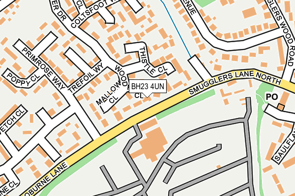 BH23 4UN map - OS OpenMap – Local (Ordnance Survey)