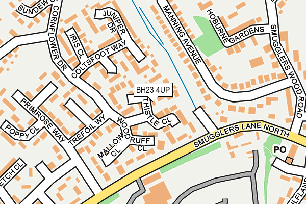 BH23 4UP map - OS OpenMap – Local (Ordnance Survey)