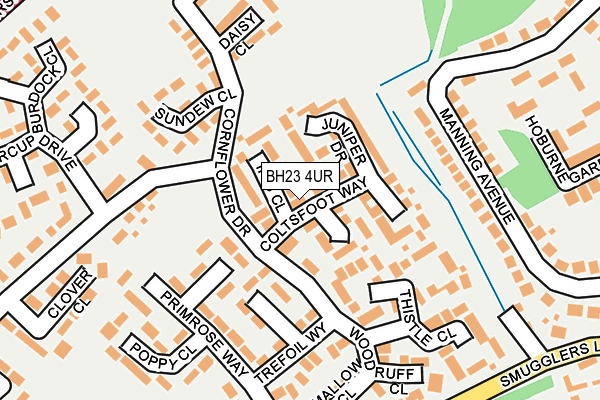 BH23 4UR map - OS OpenMap – Local (Ordnance Survey)