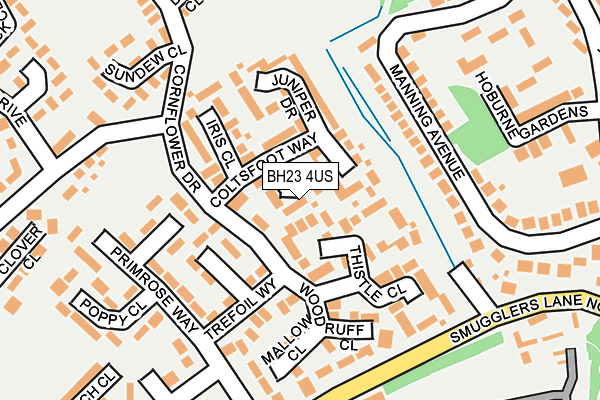 BH23 4US map - OS OpenMap – Local (Ordnance Survey)