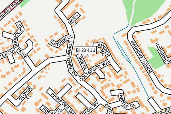BH23 4UU map - OS OpenMap – Local (Ordnance Survey)