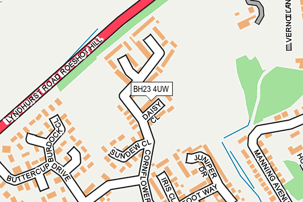 BH23 4UW map - OS OpenMap – Local (Ordnance Survey)
