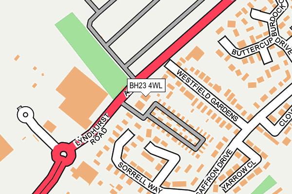 BH23 4WL map - OS OpenMap – Local (Ordnance Survey)
