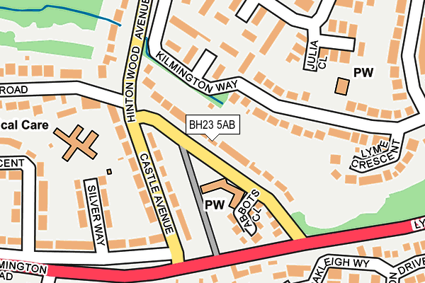 BH23 5AB map - OS OpenMap – Local (Ordnance Survey)