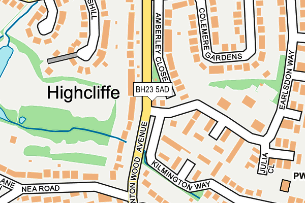 BH23 5AD map - OS OpenMap – Local (Ordnance Survey)