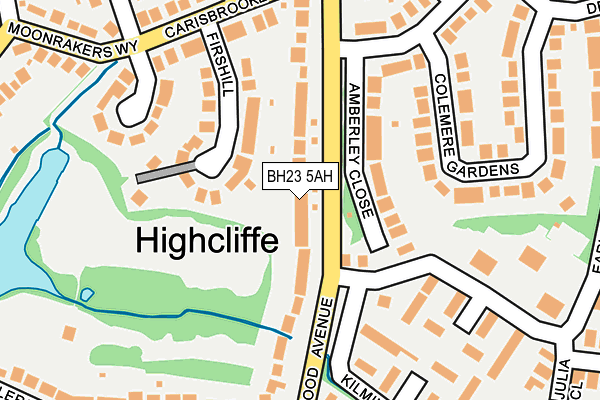 BH23 5AH map - OS OpenMap – Local (Ordnance Survey)
