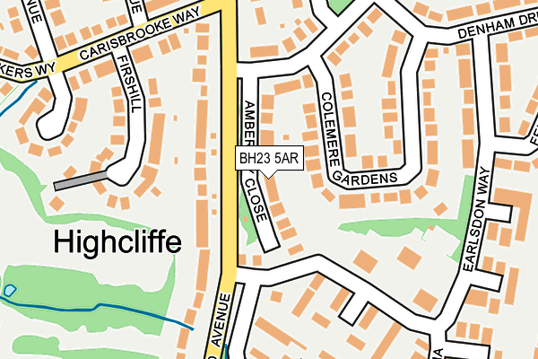 BH23 5AR map - OS OpenMap – Local (Ordnance Survey)