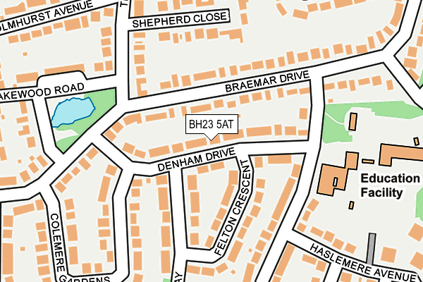 BH23 5AT map - OS OpenMap – Local (Ordnance Survey)