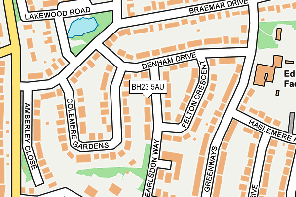 BH23 5AU map - OS OpenMap – Local (Ordnance Survey)