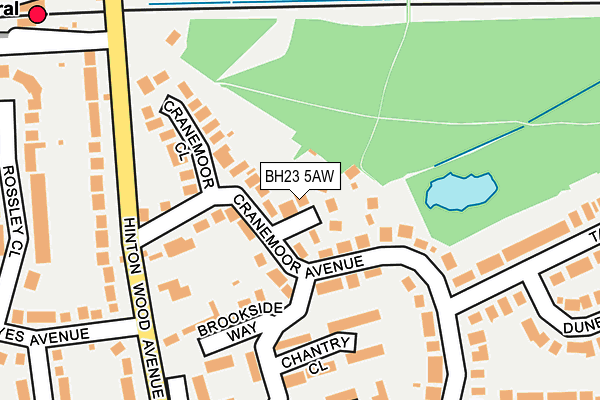 BH23 5AW map - OS OpenMap – Local (Ordnance Survey)