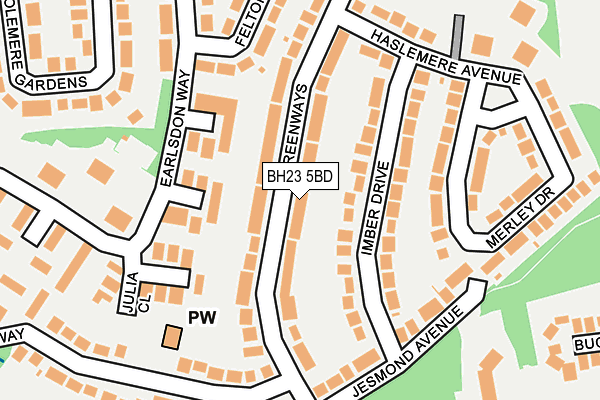 BH23 5BD map - OS OpenMap – Local (Ordnance Survey)