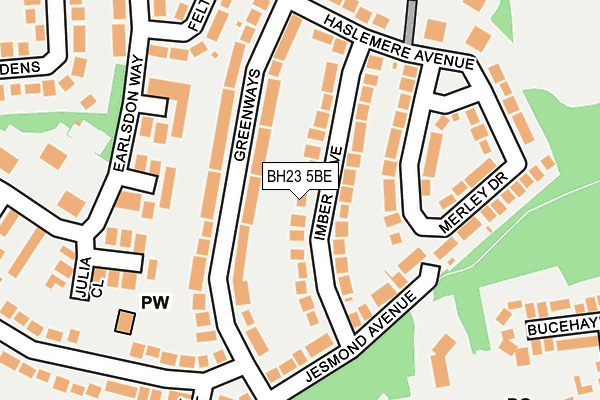 BH23 5BE map - OS OpenMap – Local (Ordnance Survey)