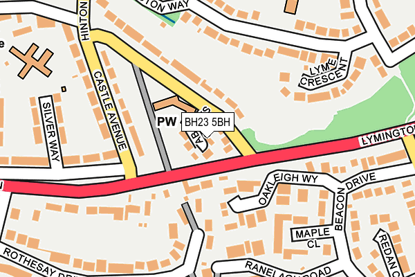BH23 5BH map - OS OpenMap – Local (Ordnance Survey)