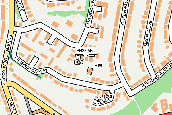 BH23 5BU map - OS OpenMap – Local (Ordnance Survey)