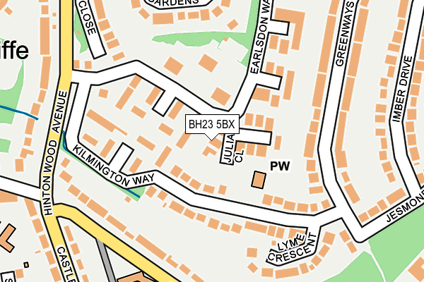 BH23 5BX map - OS OpenMap – Local (Ordnance Survey)