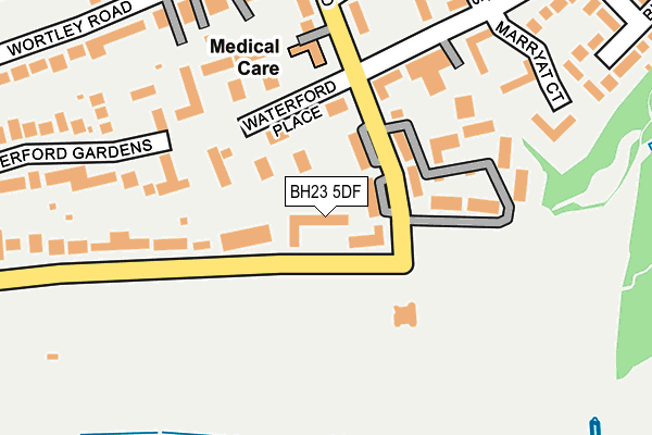 BH23 5DF map - OS OpenMap – Local (Ordnance Survey)