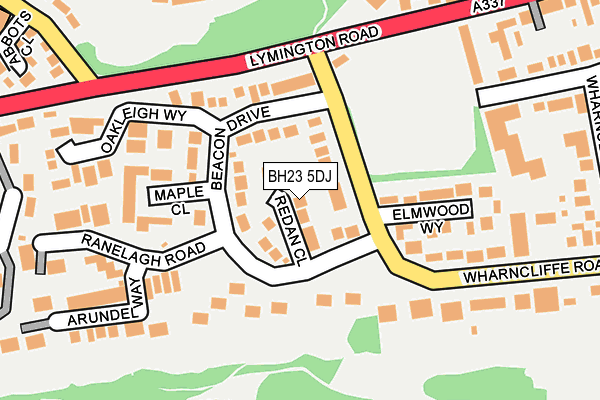 BH23 5DJ map - OS OpenMap – Local (Ordnance Survey)