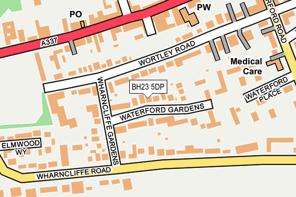 BH23 5DP map - OS OpenMap – Local (Ordnance Survey)